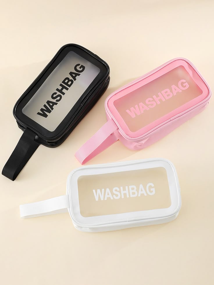 3pcs Clear Travel Toiletry & Makeup Bag Combo