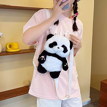Cute Panda Plush Crossbody Bag