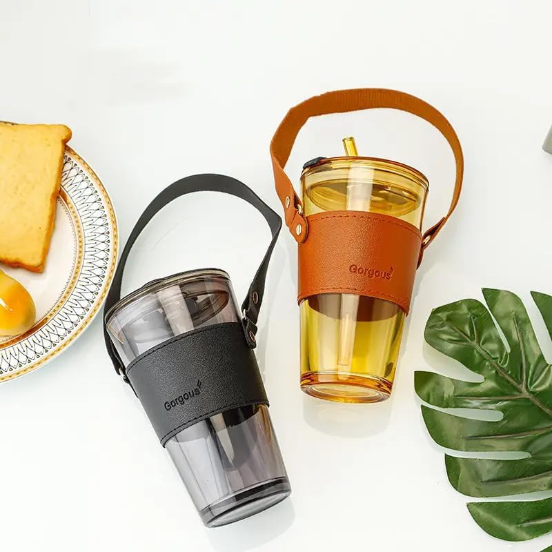 Glass Tumbler with Glass Straw