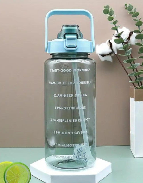 Water Bottle with Contemporary Time Markings, 2 Liter