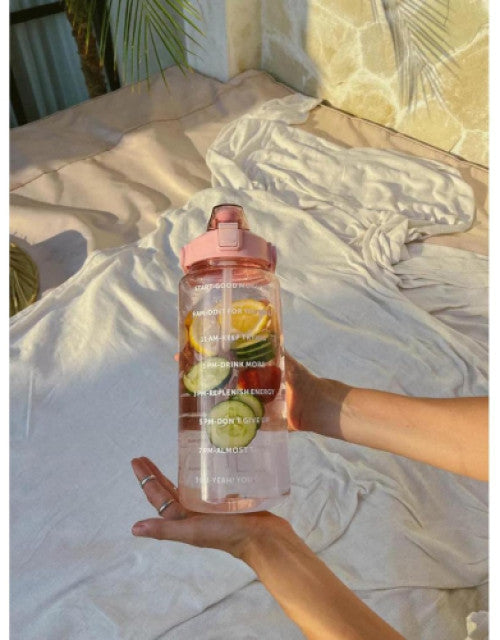 Water Bottle with Contemporary Time Markings, 2 Liter
