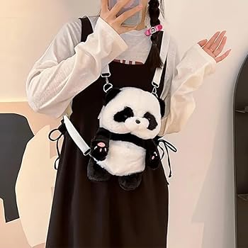 Cute Panda Plush Crossbody Bag