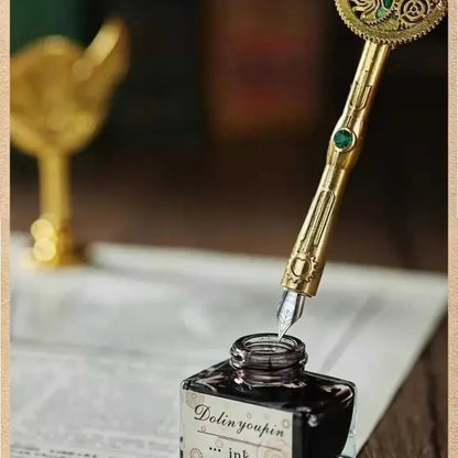 Luxury Vintage Feather Dip Pen Set