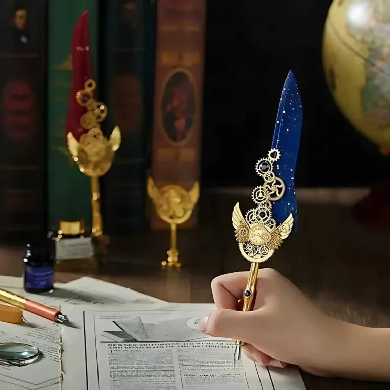 Luxury Vintage Feather Dip Pen Set