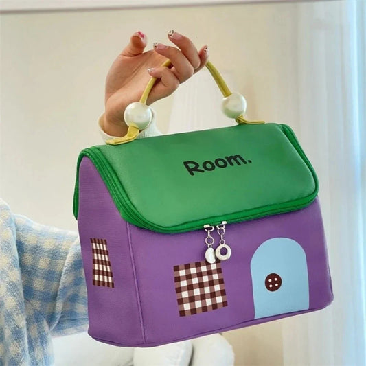 Cute House Design Makeup Bag