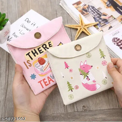 Sanitary Pad Pouch – Cute, Compact & Reusable! (Pack of 2)