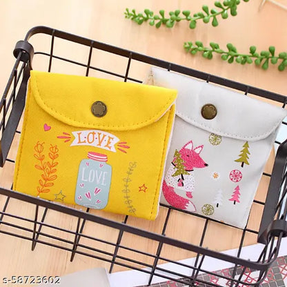 Sanitary Pad Pouch – Cute, Compact & Reusable! (Pack of 2)